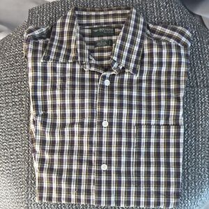 Dockers Men's Plaid Shirt - Black, White, Yellow